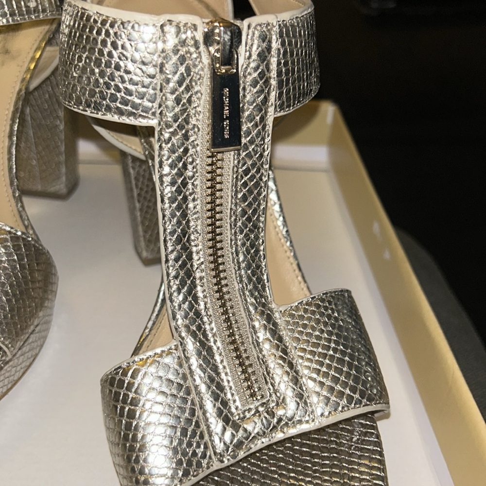 Michael Kors t strap zipper leather heels in gently used condition - Picture 6 of 16